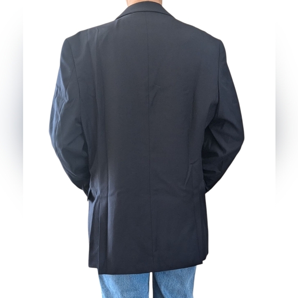 NM Nick’s Oversized Navy Blue Classic Tailored Fit 2 Button Front Blazer Jacket - Picture 9 of 12